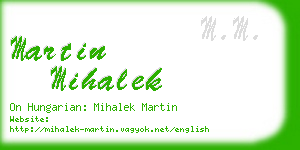 martin mihalek business card